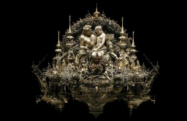 Kris Kuksi's Beautiful Art is Made From the Bones of Dead Model Kits