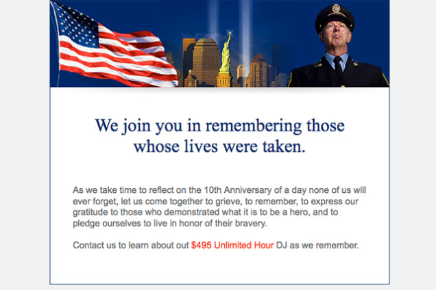 PR Dummies: Remember 9/11 With Discount DJ Services