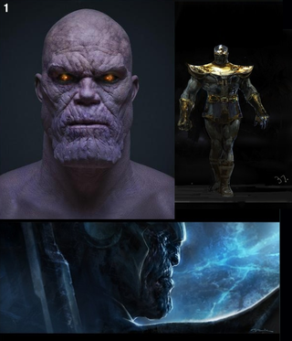 Thanos concept art from The Avengers shows the mad titan close up