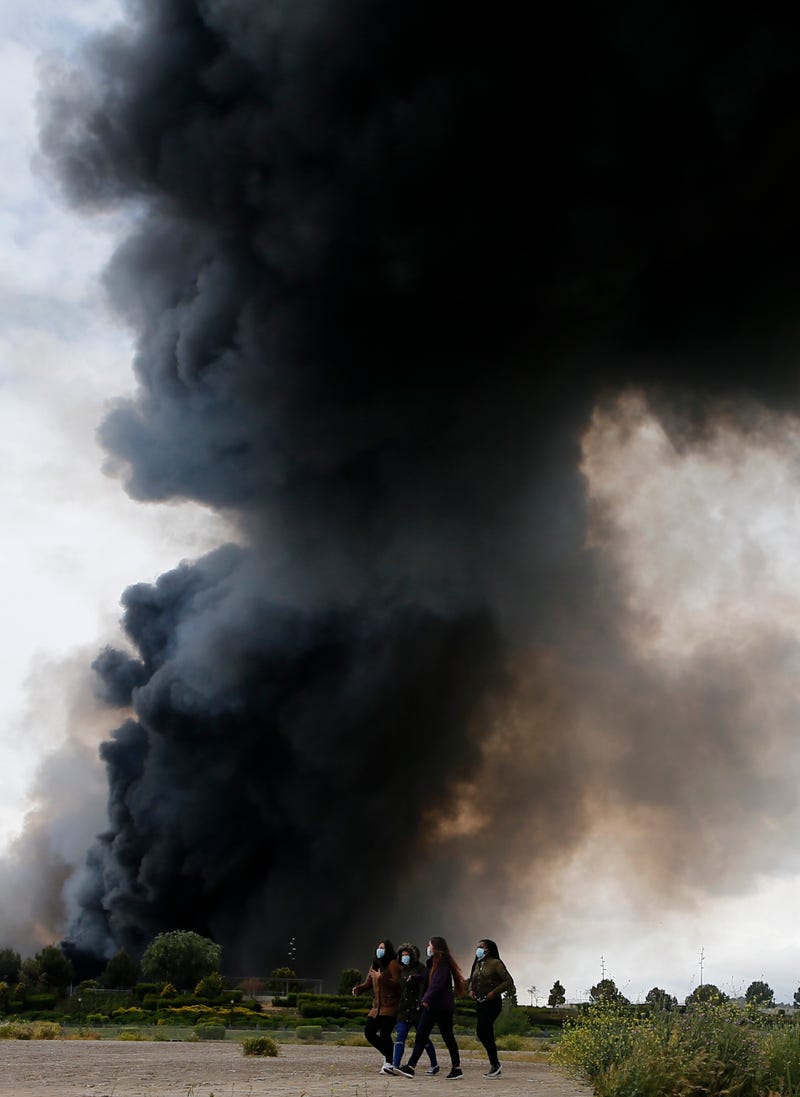 Up To 9,000 Evacuees Return Home Following Massive Fire At Tire Dump Near Madrid