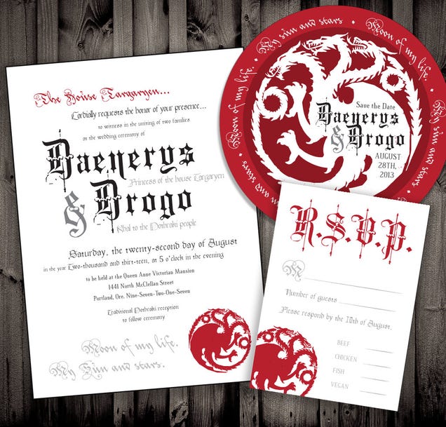 Game of Thrones Wedding Invites Promise a Day They'll Never Forget