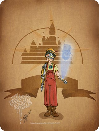 Classic Disney villains redrawn as steampunk baddies