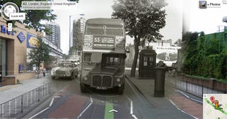 These vintage photo mashups show the places once visited by the Doctor