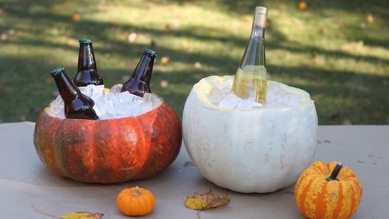 Turn a Pumpkin into the Perfect Drink Cooler for Your Halloween Party