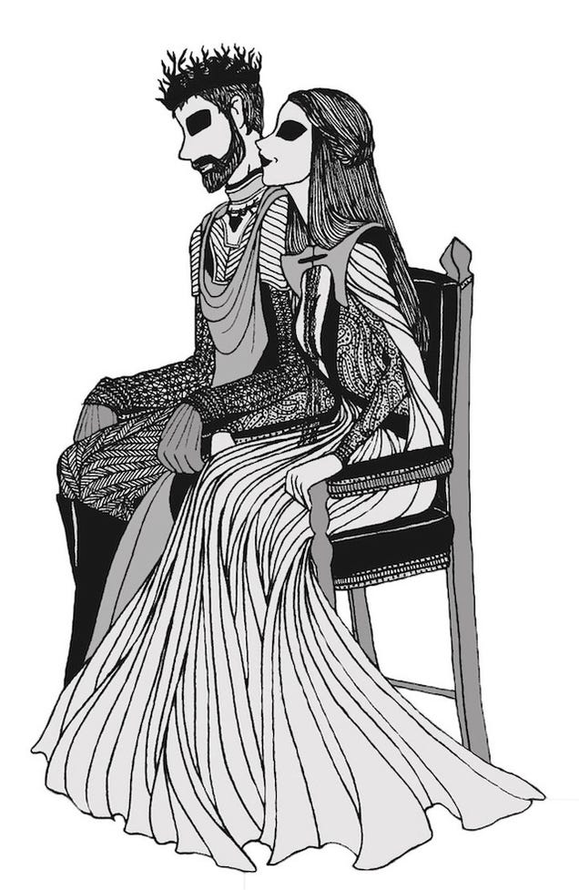 Beautiful black-and-white illustrations put a gothic spin on Game of Thrones