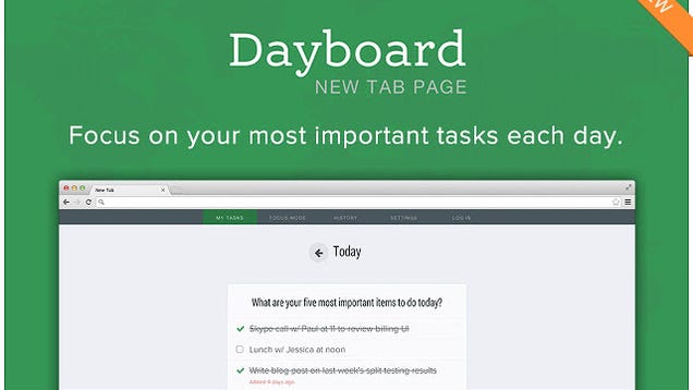 Dayboard Uses Chrome's New Tab Page To Keep You Focused on Your To-Dos