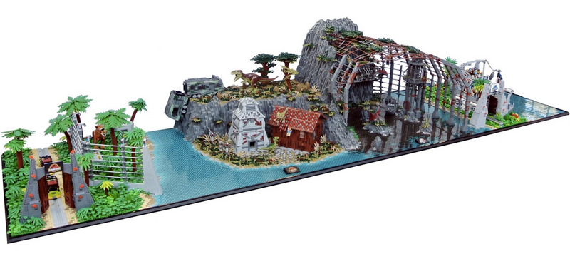 ThisJurassic ParkLego Diorama Combines All Four Movies Into One Massive Display