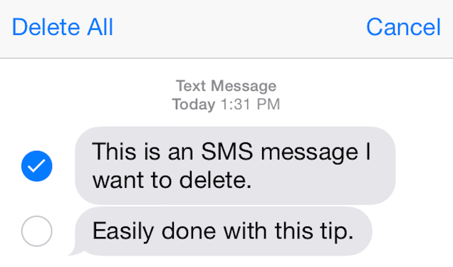 Delete Individual SMS Messages on iOS