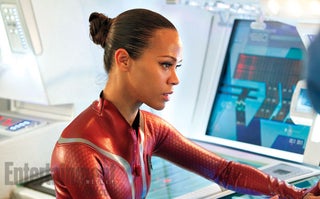 New Star Trek images surround Benedict Cumberbatch with red shirts... uh oh