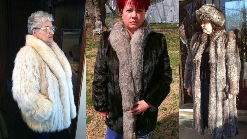 Women Modeling Fur Coats on eBay