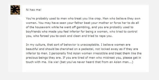 White Guys Creeping Out Asian Women on Dating Sites