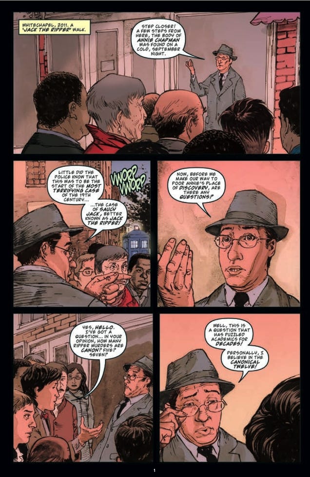 Check out a 7-page preview of IDW's Doctor Who comic: it's the 11th Doctor vs. Jack the Ripper!