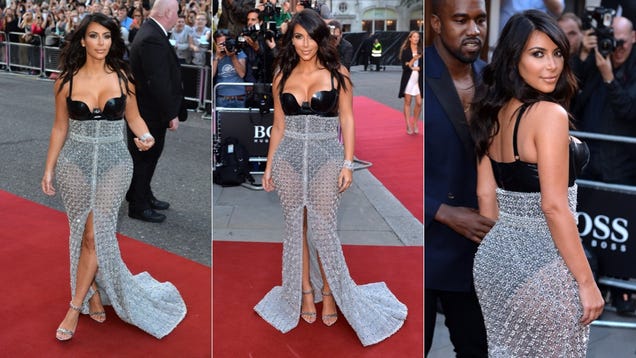 Kim Kardashian Hits the Red Carpet in Pleather and Chain Mail