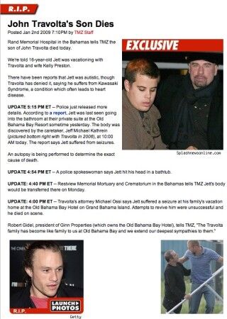 Travolta's Rumored Gay Lover Discovered Dead Son