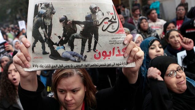 Egypt protests: Woman stripped and dragged in streets by soldiers