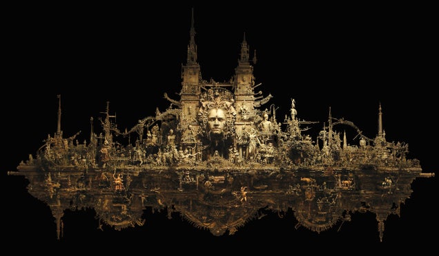 Kris Kuksi's Beautiful Art is Made From the Bones of Dead Model Kits
