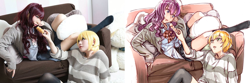 Cosplayers Turned into Drawings