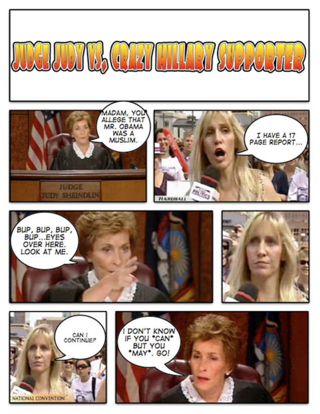 Comic Confrontations: Judge Judy Vs. Crazy Hillary Supporters