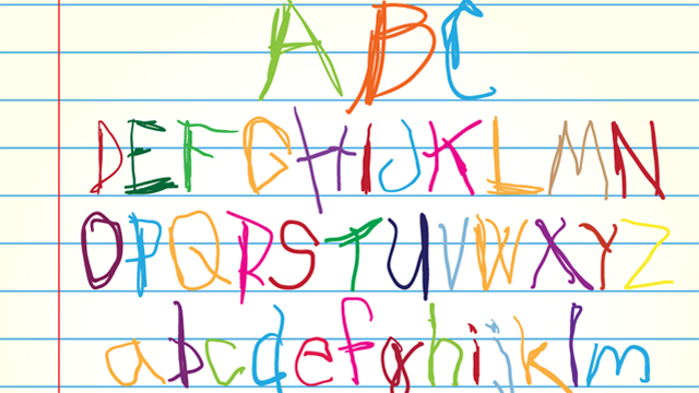 kid writing font