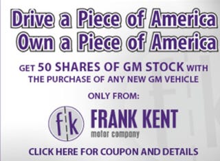 Texas Dealers: Buy A GM Vehicle, Get 50 Shares Of GM Stock!