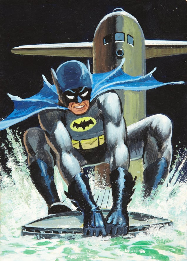 The Dark Knight rides a shark in bondage-crazy 1960s Batman art