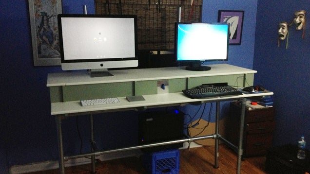 The DIY, Hidden-Peripherals Standing Workspace