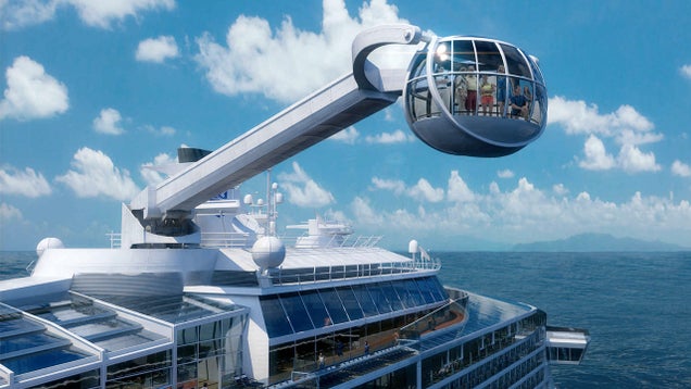 Royal Caribbean's New Ship Hangs You 300 Feet Above the Deck In a Crane
