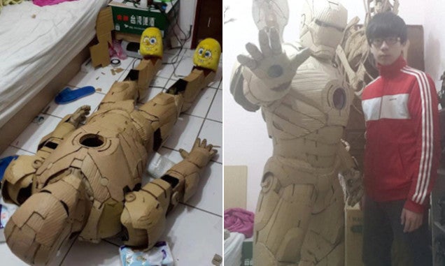 Taiwanese Cardboard Artist Makes Iron Man Suit