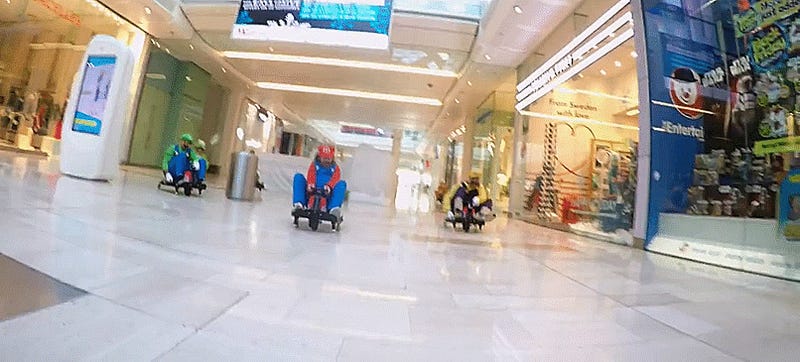 Real-Life Mario Kart Race Wreaks Havoc In A Mall