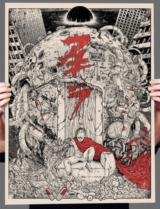 Tetsuo wins and Gotham lies in ashes in Alternate Ending art