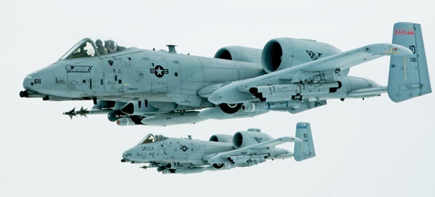 The A-10 Warthog looks especially awesome and futuristic in this photo