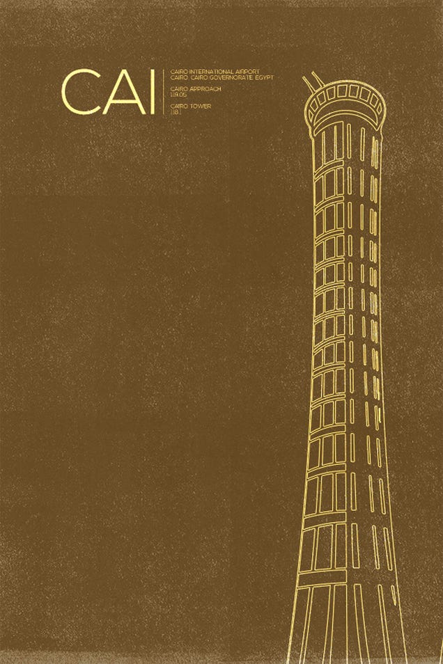 10 Graceful Posters Immortalizing the World's Air Traffic Control Towers
