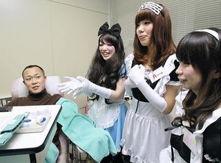 Maids Entice Young Men to Give Blood