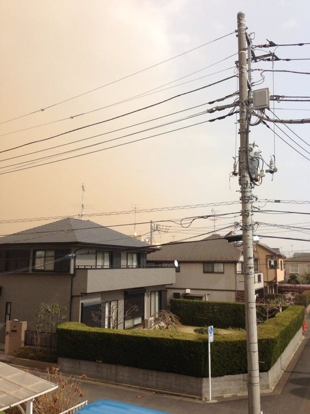Sand, Smog, or Something Covered Japan in a Yellow Haze