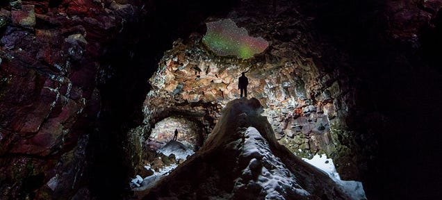 Look at the Aurora Borealis Lighting Up a Frozen Icelandic Cave