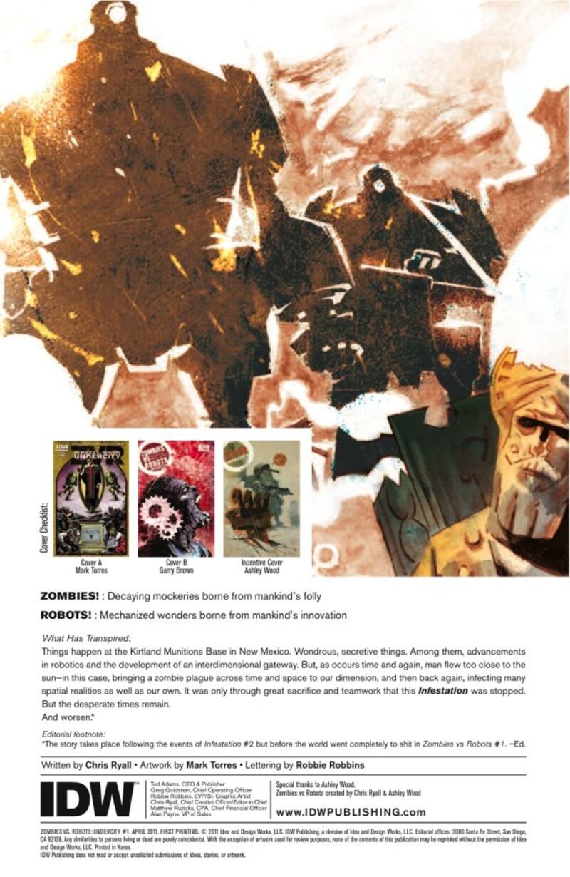 An exclusive preview of zombies-on-robots comic book mayhem!