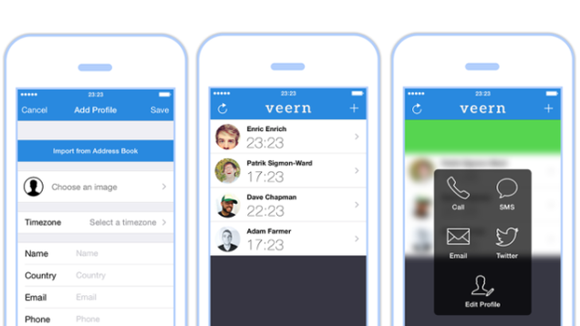 Veern Makes a Time Zone-Based Contact List for Quick Communication