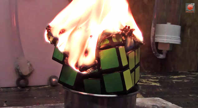 The Fastest Way to Solve a Rubik's Cube Is To Set It On Fire