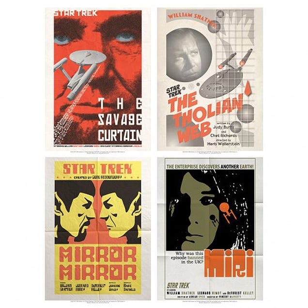 Episodios clásicos de Star Trek, en pósters retro
