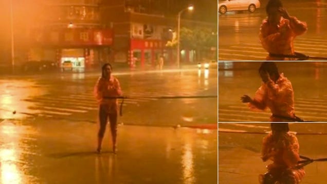 Why a Chinese Reporter Was Tied Up During a Typhoon