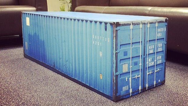 A Shipping Container Coffee Table Completes Your Den's Industrial Look