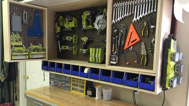 Make a Fold-Out, Space-Saving Tool Storage Cabinet for Your Garage or Workshop