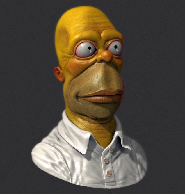 Stare Into The Unseeing Eyes Of Real-life Zombie Homer Simpson