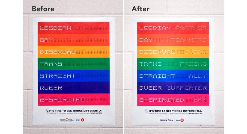 A Camera Flash Reveals This Poster's Secret LGBTQ Support Message