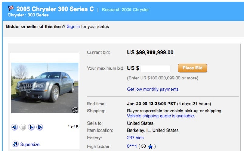 Ebay 2005 chrysler 300c obama #2