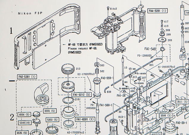 Insanely Detailed Diagram of a Classic Nikon SLR's Guts