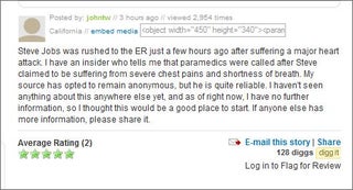 Random Guy's Report: Steve Jobs Heart Attack?