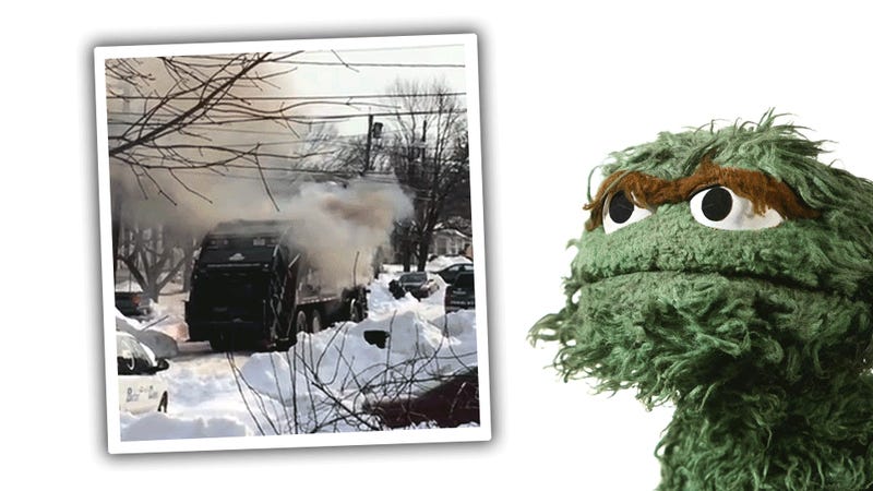 This Garbage Truck Exploding Looks Like Something Out Of A Movie