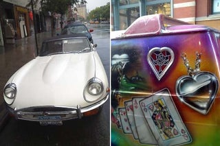 Jaguar E Type, Custom Van Coexist Peacefully Down On The NYC Street
