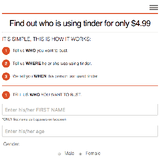 Esta web averigua si tu pareja está en Tinder a cambio de un pago de 5 dólares